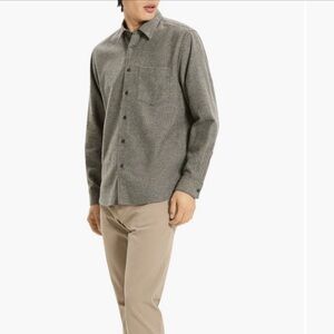 THEORY | Weekend Cotton Button Down Gray Men’s XL